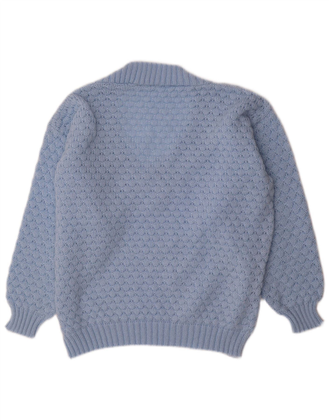 C & A Womens Oversized V-Neck Jumper Sweater UK 14 Medium Blue Acrylic