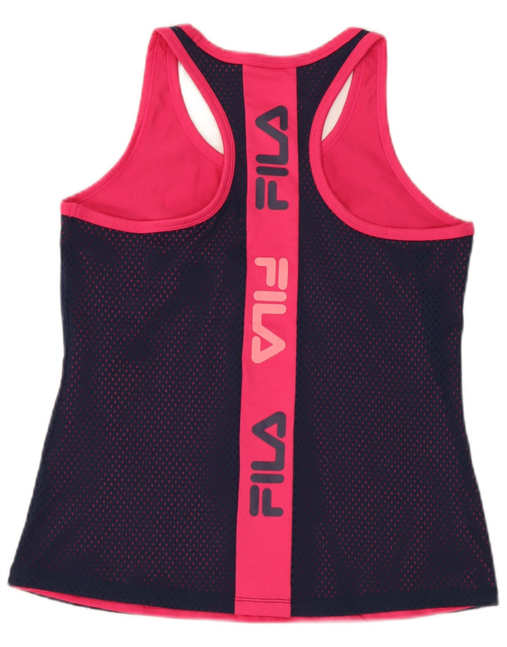 Γυναικείο γραφικό γιλέκο Fila Top UK 12 Medium Navy Blue Colorblock Πολυεστέρας