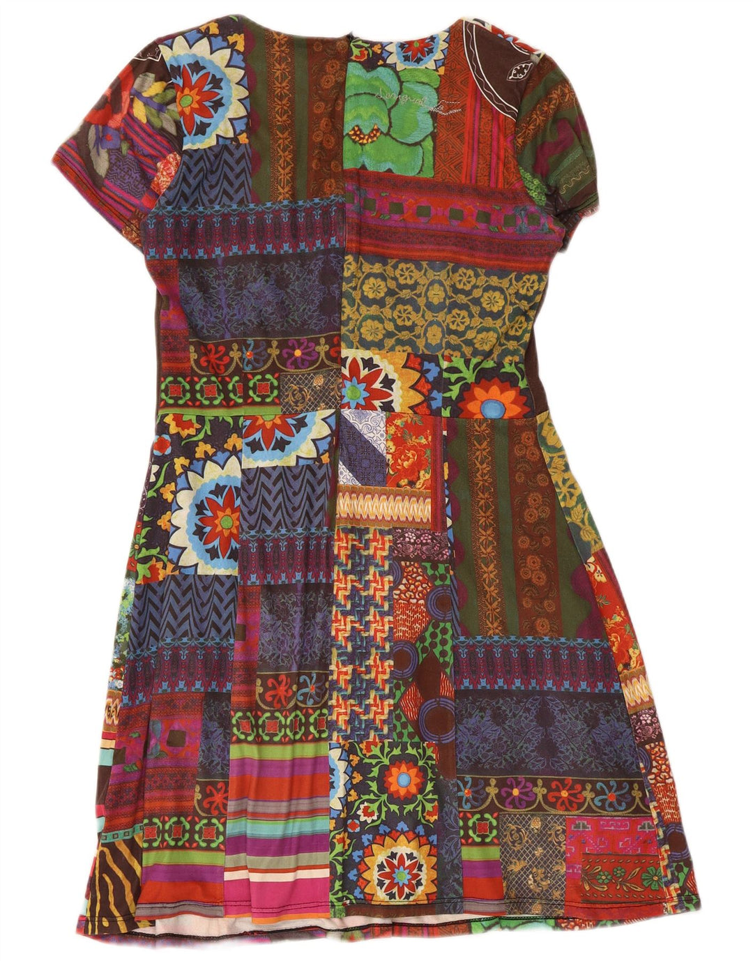 Γυναικείο Desigual Graphic A-Line φόρεμα UK 14 Μεγάλο πολύχρωμο συνονθύλευμα