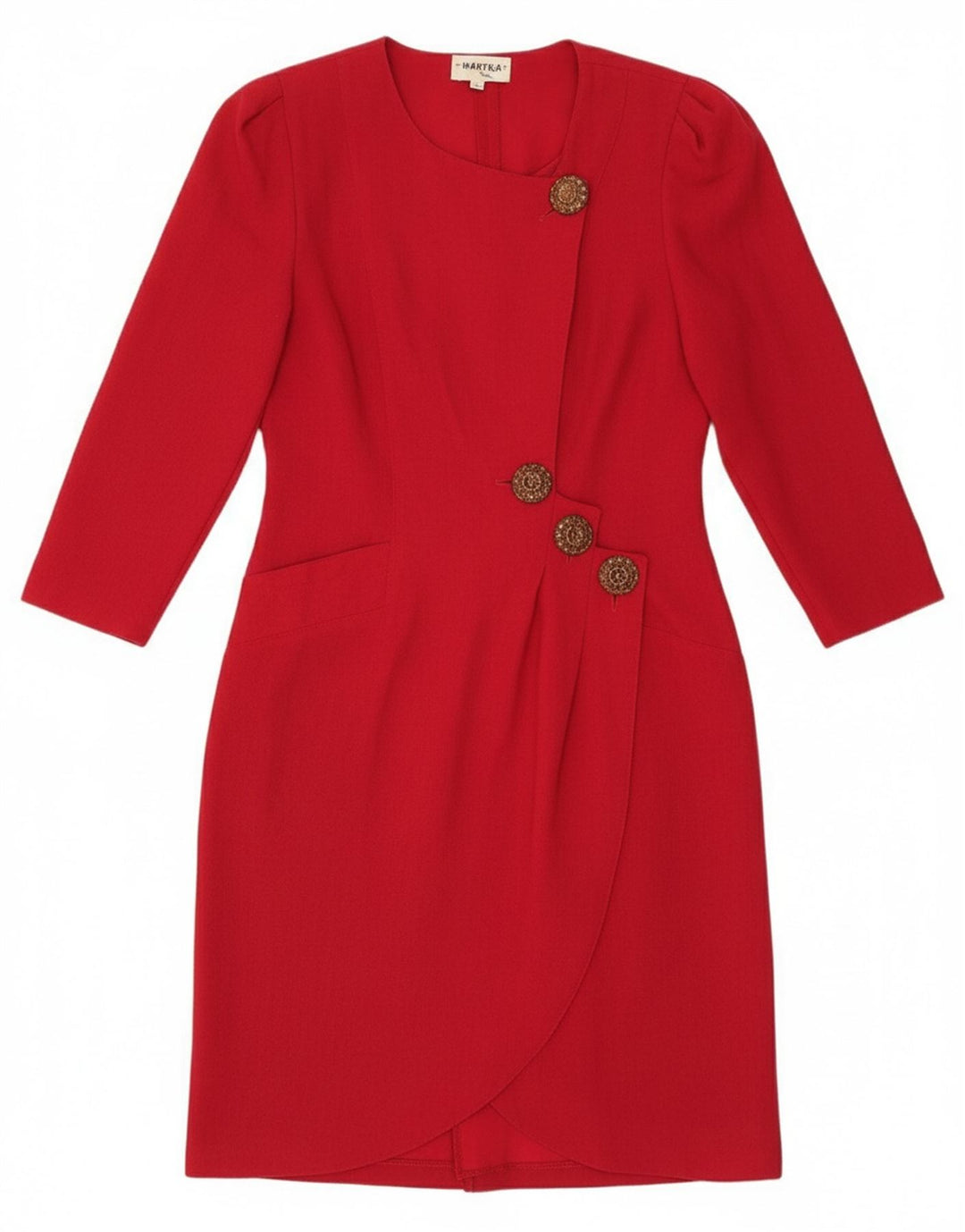 MARIKA Womens Wrap Sheath Dress UK 12 Medium Red