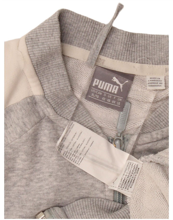 Γυναικεία αθλητική φόρμα Puma Top Jacket UK 16 Large Grey Colourblock Cotton