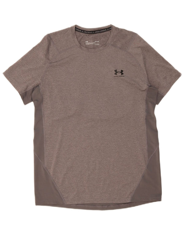 Under Armour Mens Heat Gear T-Shirt Top Large Grey Flecked