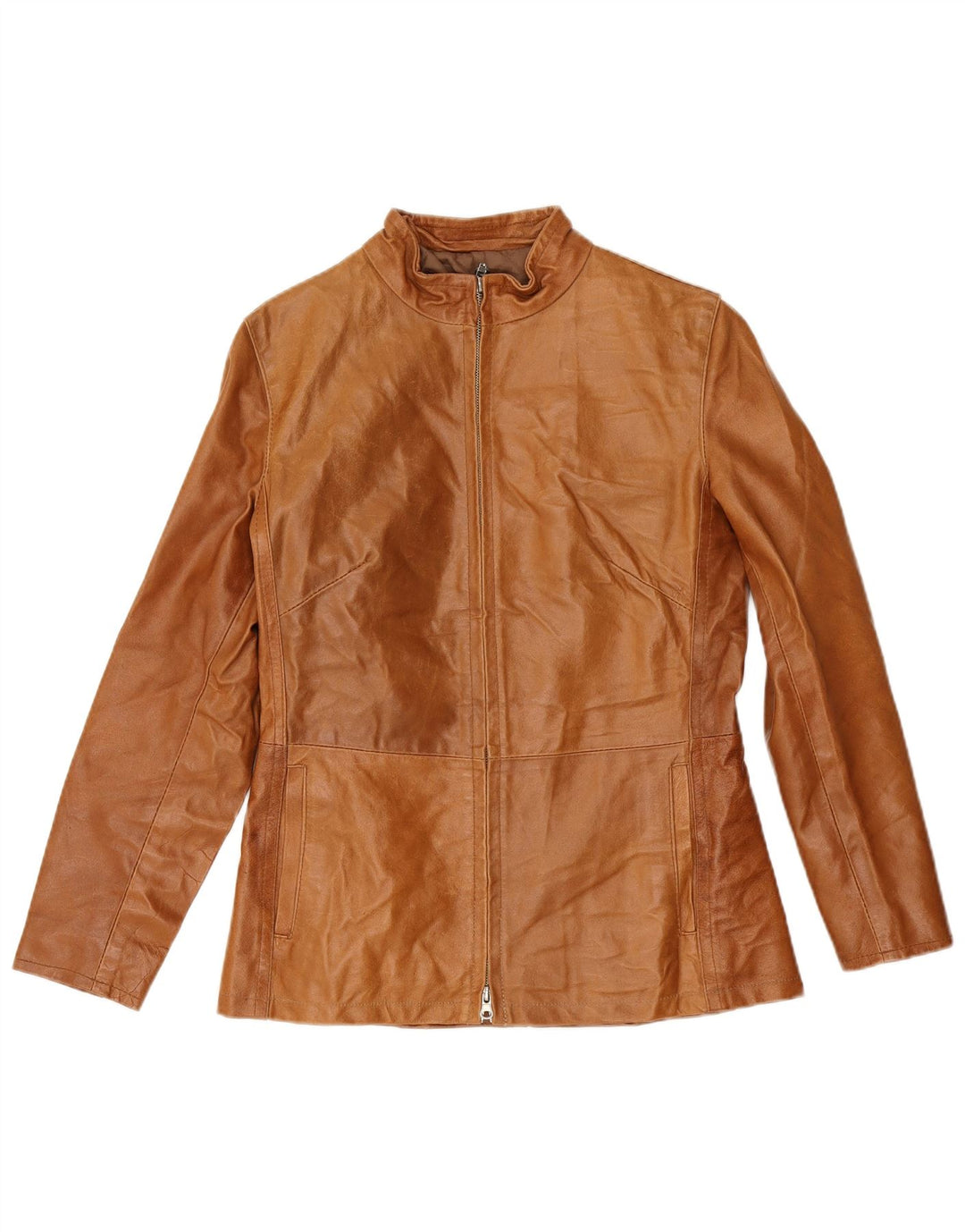 Bayside Γυναικείο Δερμάτινο Μπουφάν UK 10 Small Brown Δερμάτινο