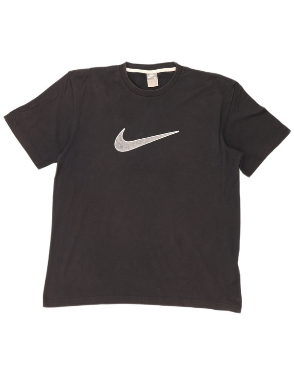 Ανδρικό γραφικό μπλουζάκι NIKE τοπ UK 45/47 XL μαύρο βαμβακερό