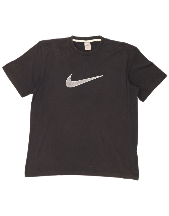 Ανδρικό γραφικό μπλουζάκι NIKE τοπ UK 45/47 XL μαύρο βαμβακερό