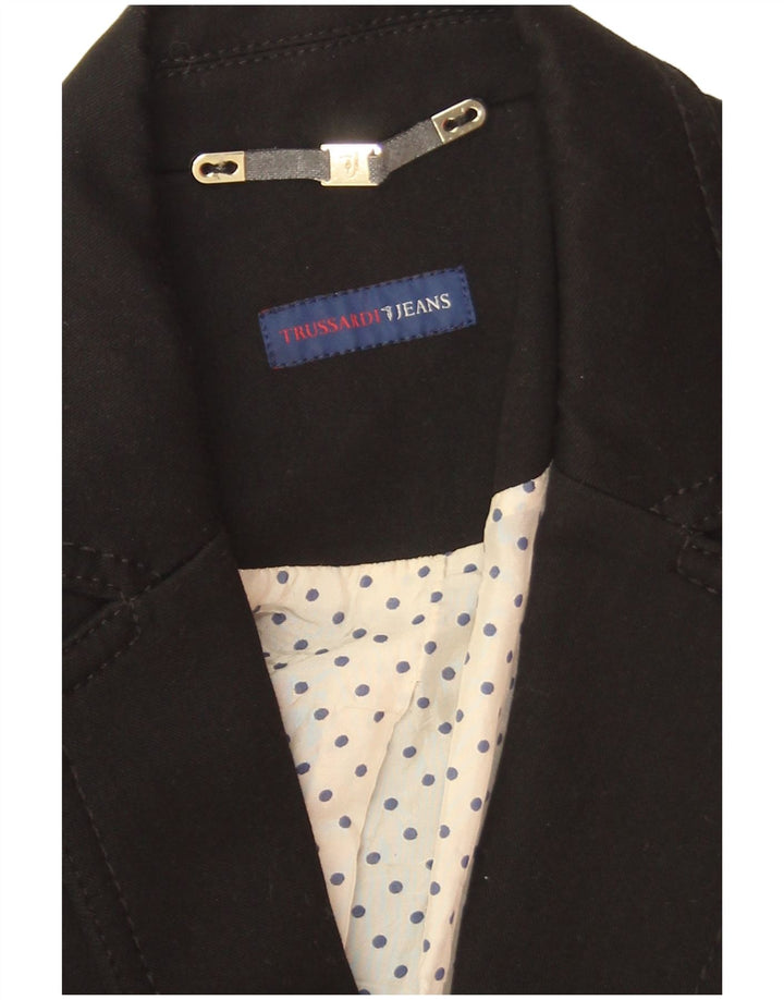 Trussardi Jeans Γυναικείο Μπουφάν σακάκι με 2 κουμπιά UK 14 Medium Black