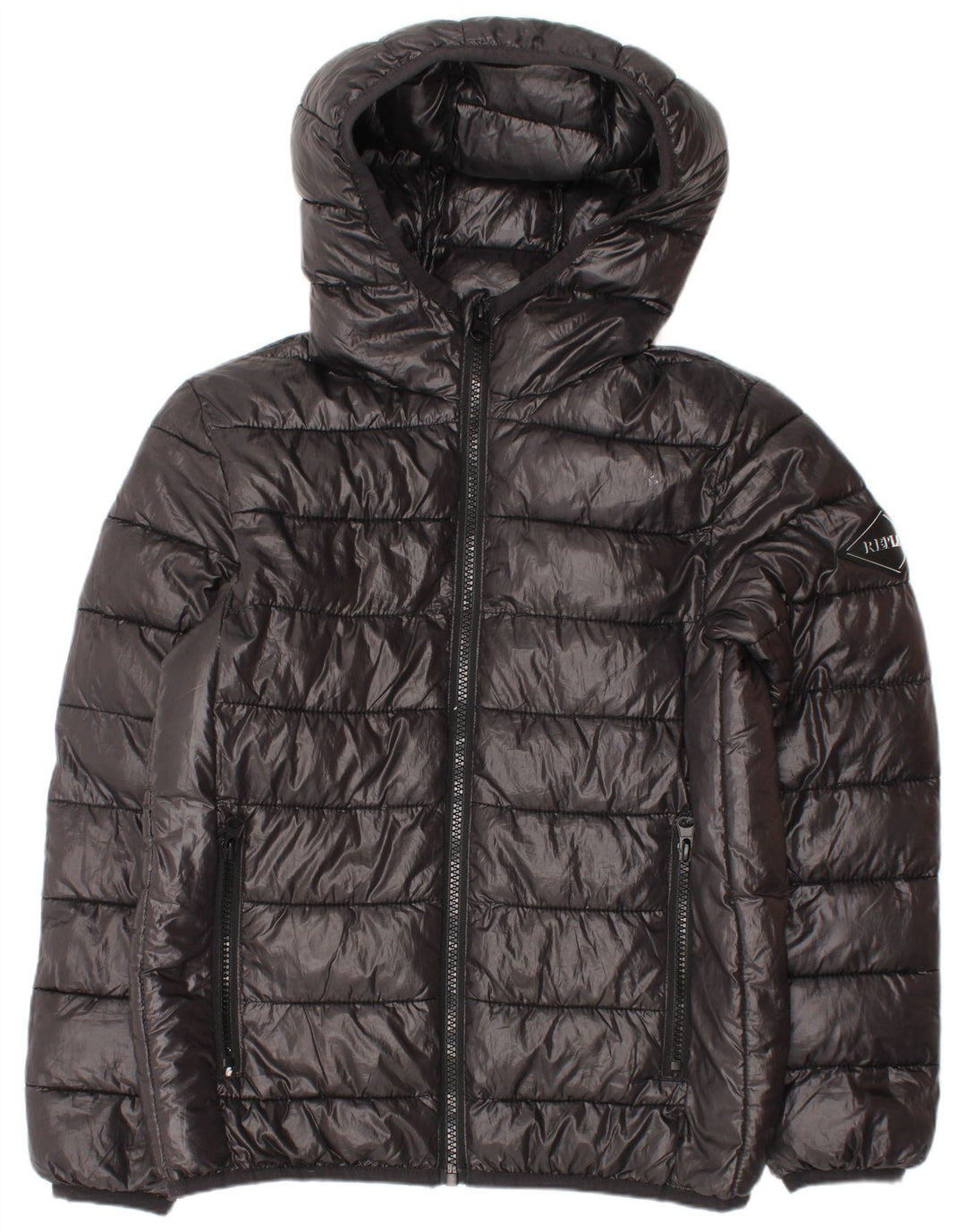 Μπουφάν Replay Boys Hooded Gadded Jacket 9-10 Years Black Polyester