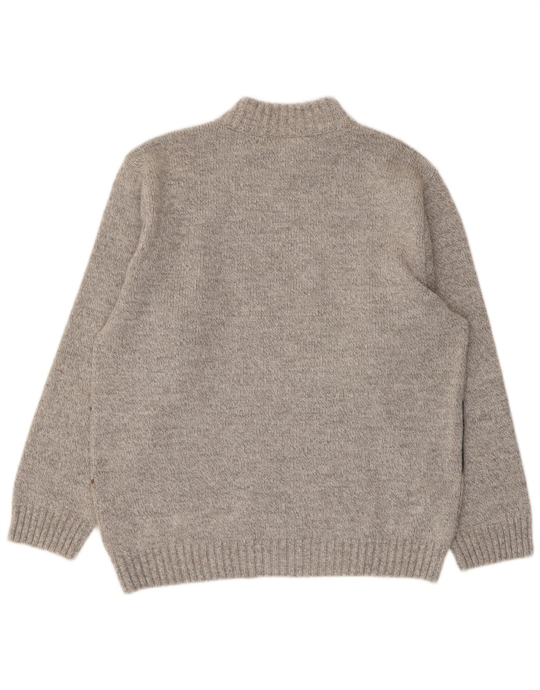 Vintage γυναικείο πουλόβερ με λαιμό χελώνα UK 16 Large Grey Colourblock