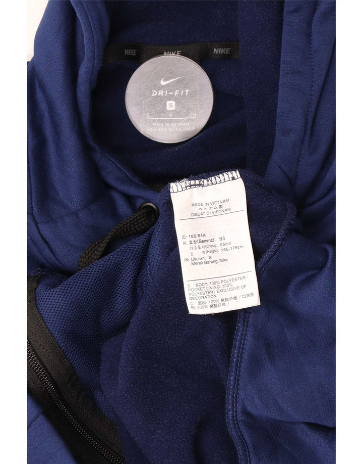 Ανδρικό πουλόβερ με κουκούλα με φερμουάρ Nike Dri Fit Μικρό μπλε ναυτικό πολυεστέρα