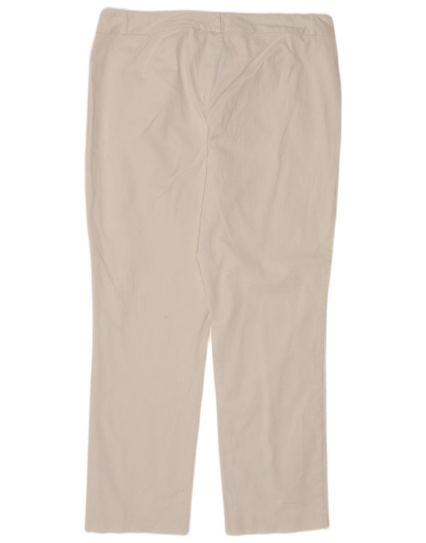 Marks & Spencer Γυναικείο ίσιο casual παντελόνι UK 16 Large W34 L27 White
