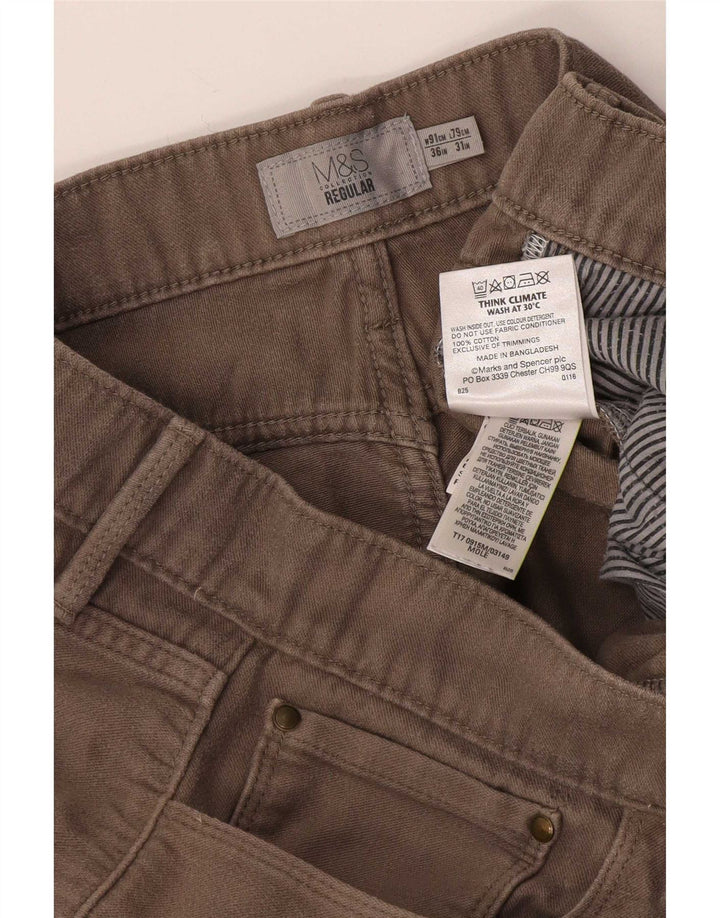 Ανδρικό καθημερινό παντελόνι Marks & Spencer W36 L31 Μπεζ βαμβακερό