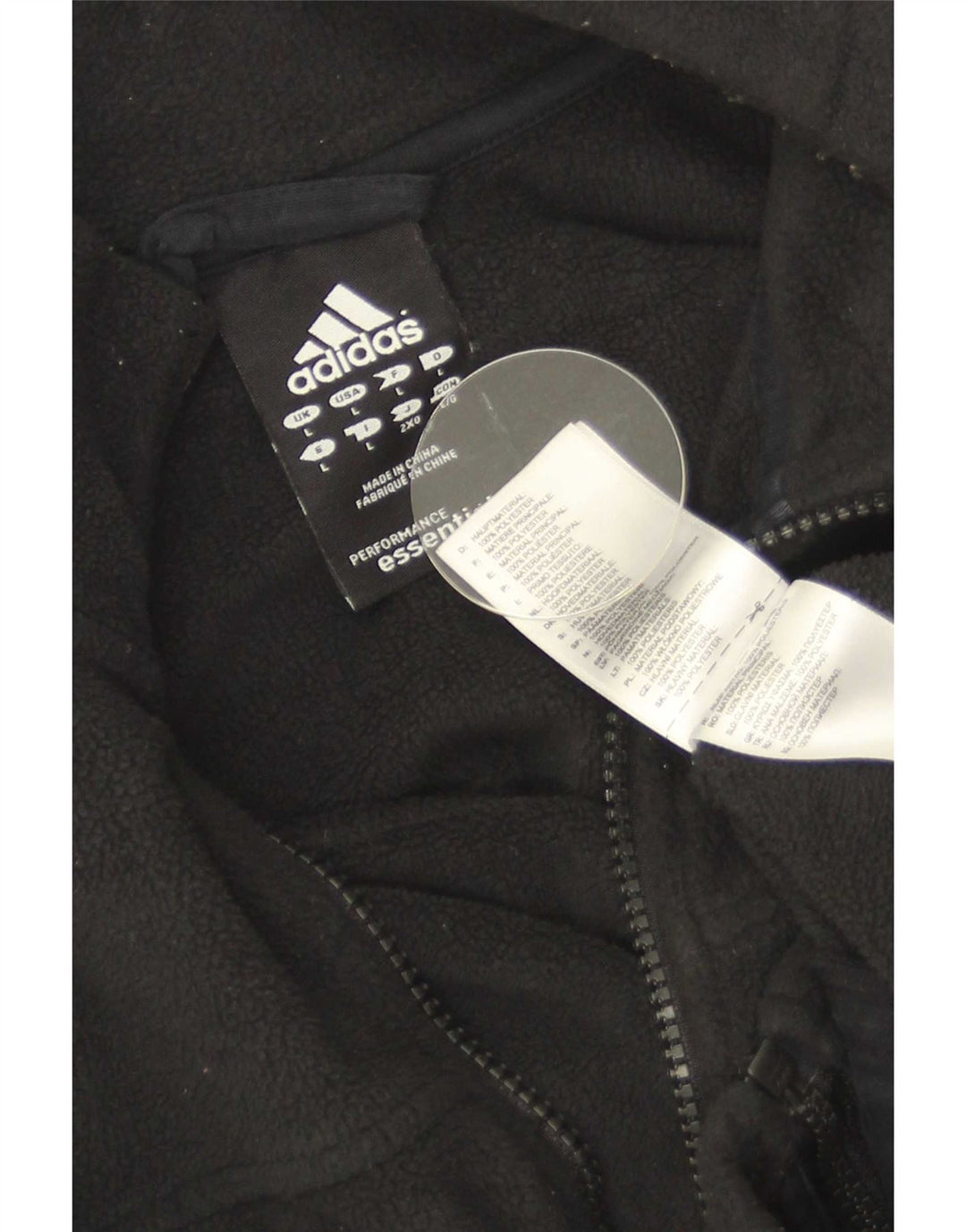 Ανδρικό Fleece Jacket Adidas UK 40 μεγάλο μαύρο πολυεστέρα