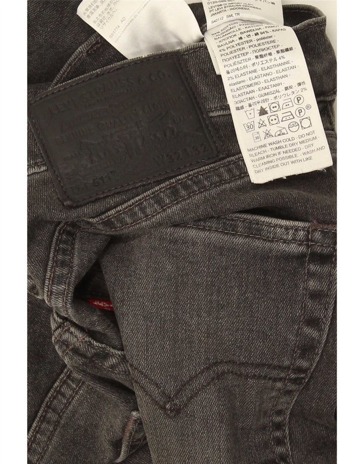 Levi's Mens 511 Slim Jeans W32 L32 Μαύρο βαμβακερό