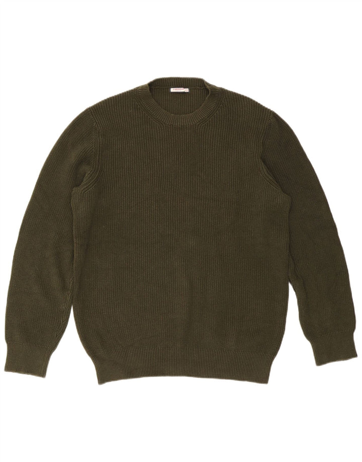 Ανδρικό πουλόβερ Carrera Crew Neck Jumper Μεγάλο Χακί Βαμβακερό
