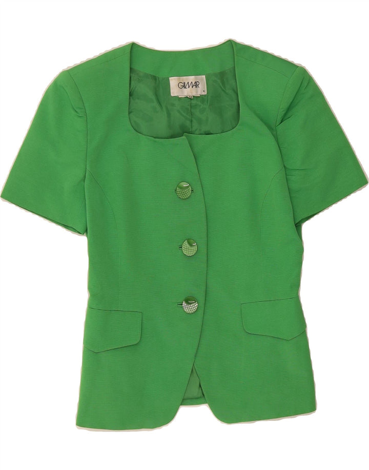 GILMAR Womens 3 Button Short Sleeve Blazer Jacket IT 44 Medium Green Vintage Gilmar and Second-Hand Gilmar from Messina Hembry 