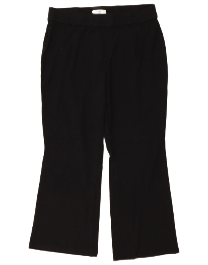 MARKS & SPENCER Γυναικείο Bootcut Cropped Παντελόνι UK 16 Large W32 L25 Black