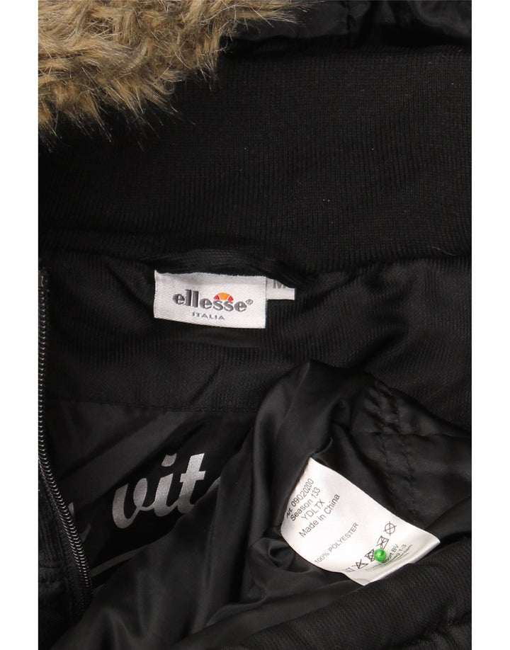Ellesse Ανδρικό μπουφάν με κουκούλα UK 38 Μεσαίο Μαύρο Πολυεστέρας