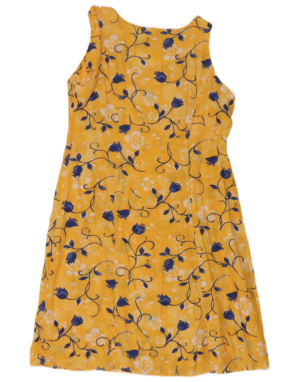 Vintage Γυναικείο Αμάνικο Basic Φόρεμα EU 40 Medium Yellow Floral