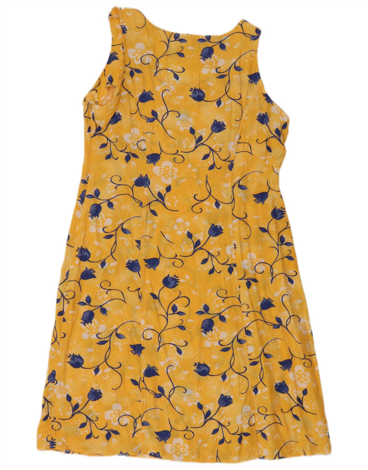 Vintage Γυναικείο Αμάνικο Basic Φόρεμα EU 40 Medium Yellow Floral
