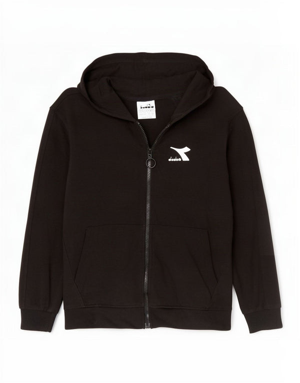 Diadora Boys Zip Hoodie πουλόβερ 9-10 ετών μεγάλο μαύρο βαμβακερό