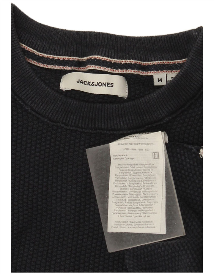 Jack & Jones Ανδρικό πουλόβερ με λαιμόκοψη μεσαίου μπλε βαμβακερό