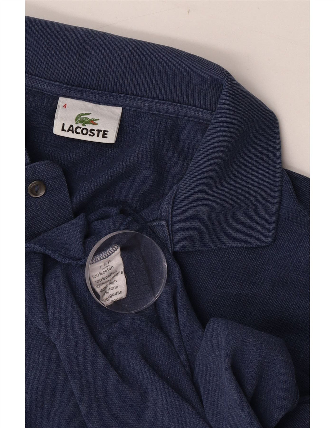 Ανδρικό πουκάμισο πόλο Lacoste, νούμερο 4, Βαμβακερό, μεσαίο ναυτικό μπλε