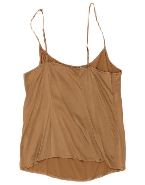 Vintage γυναικείο Cami Top UK 8 Small Brown Silk