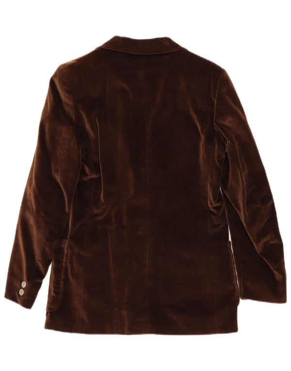 Vintage γυναικείο βελούδινο σακάκι με 2 κουμπιά UK 8 Small Brown