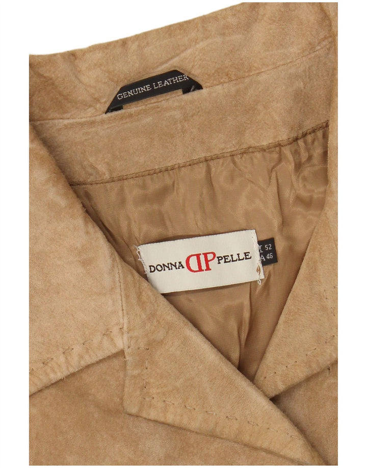 Donna Pelle Γυναικείο Suede Jacket IT 52 2XL Beige Leather