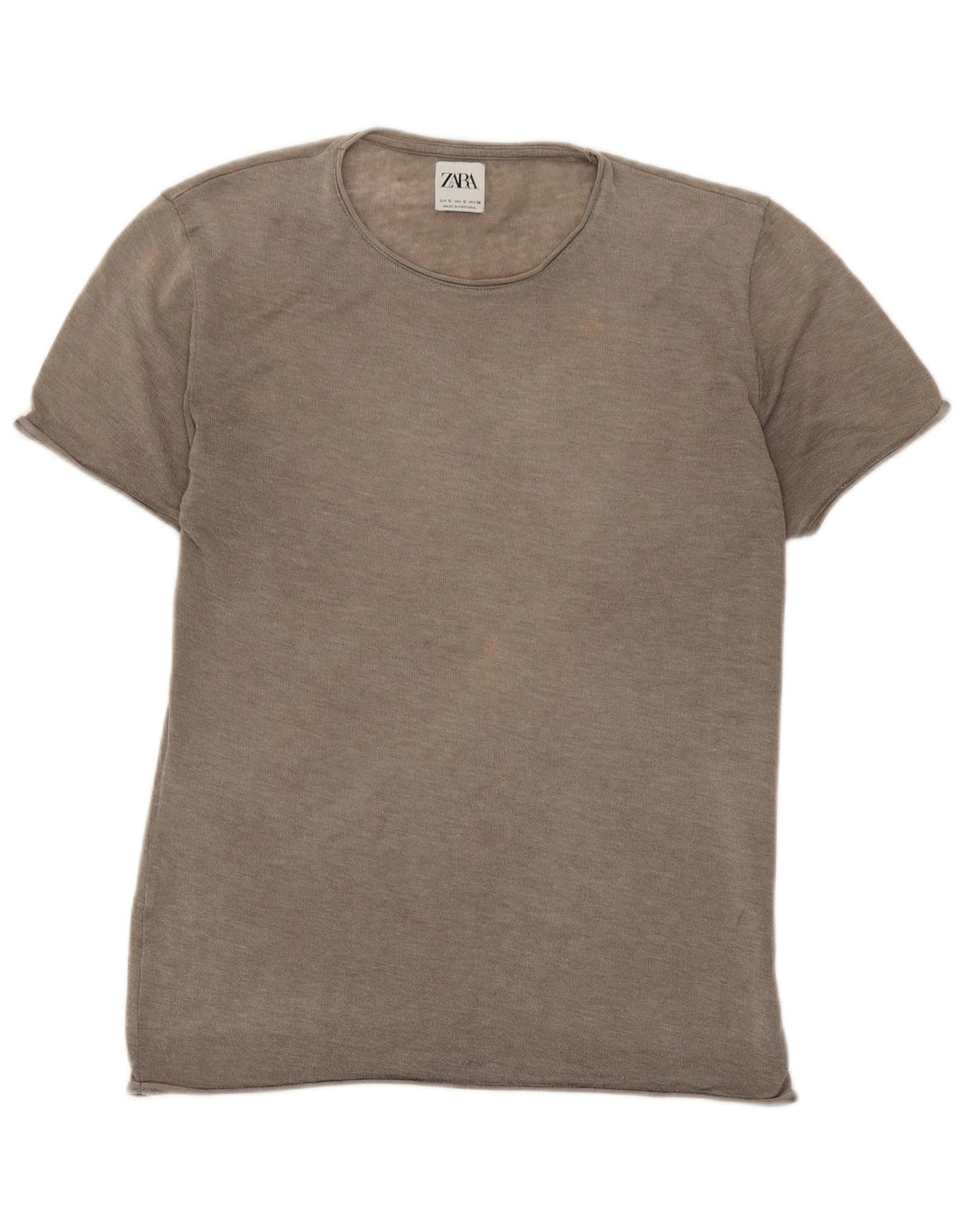 Zara Γυναικείο T-Shirt Top UK 10 Small Brown