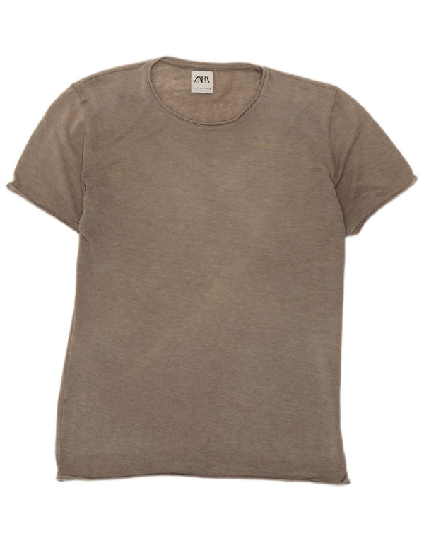 Zara Γυναικείο T-Shirt Top UK 10 Small Brown