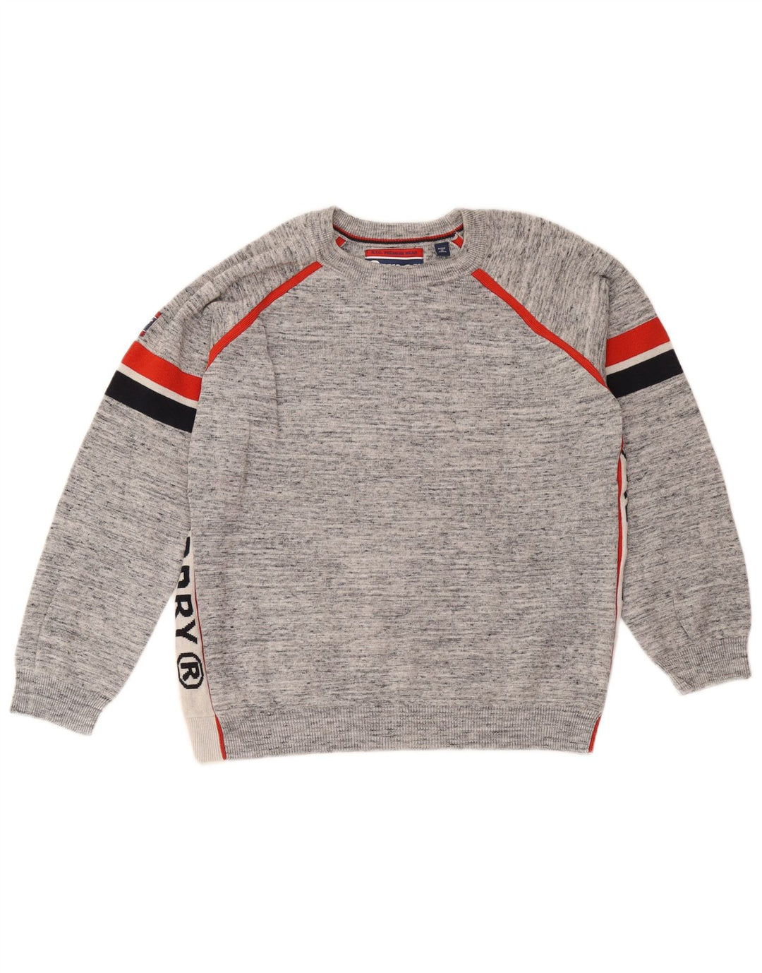 Ανδρικό πουλόβερ Superdry Graphic Crew Jumper με μεγάλο γκρι χρώμα