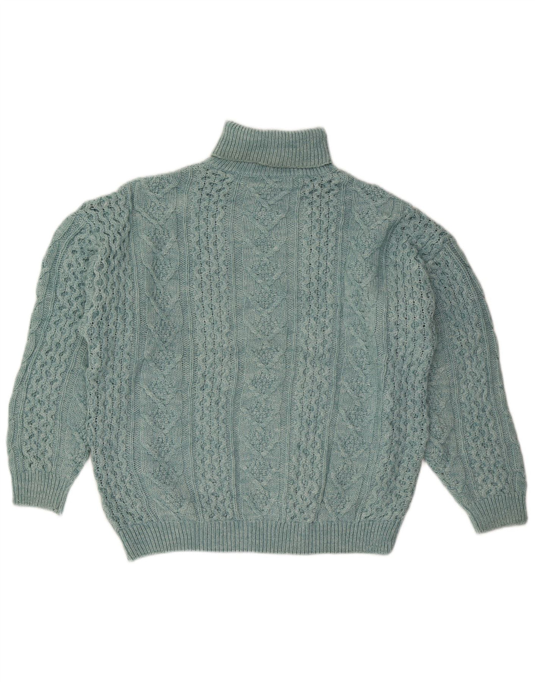 VINTAGE Γυναικείο πουλόβερ με ρολό λαιμόκοψη UK 18 XL μπλε μαλλί