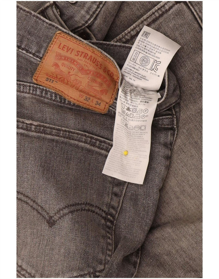 Levi's Mens 511 Slim Jeans W32 L34 Γκρι βαμβακερό