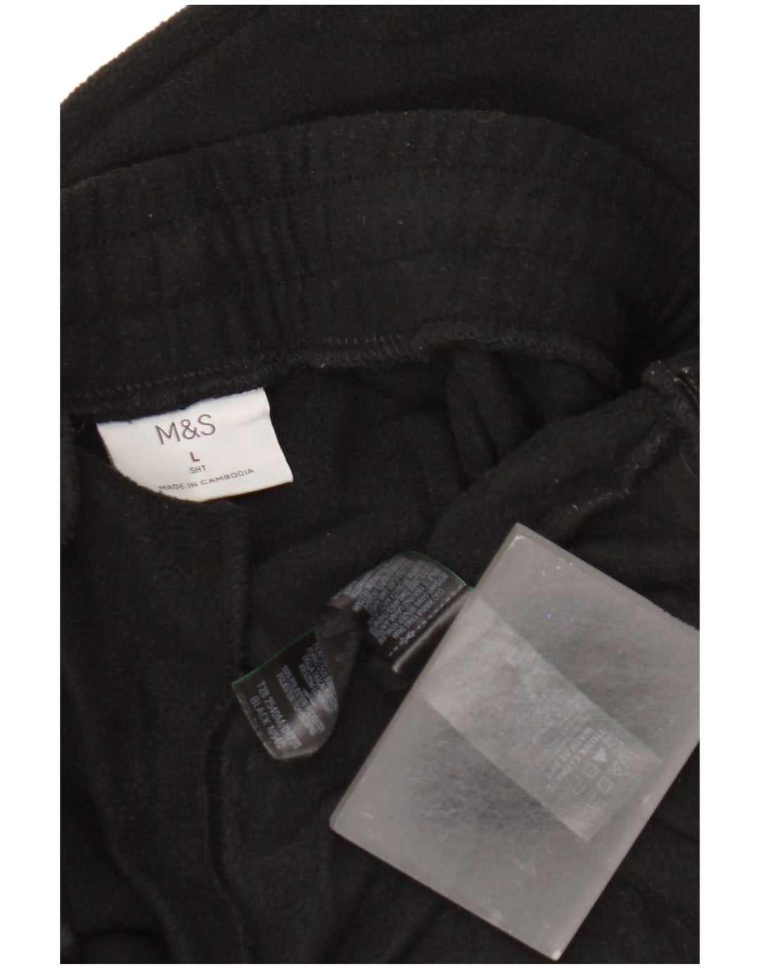 Marks & Spencer Ανδρική φόρμα Fleece Παντελόνι μεγάλο μαύρο πολυεστέρα