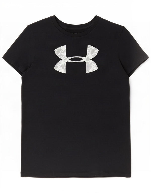 Under Armor Γυναικείο γραφικό T-shirt Top UK 14 Medium Black Cotton