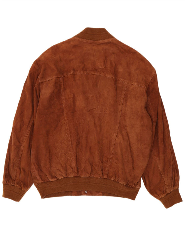 Vintage Ανδρικό Suede Bomber Jacket EU 54 2XL Καφέ