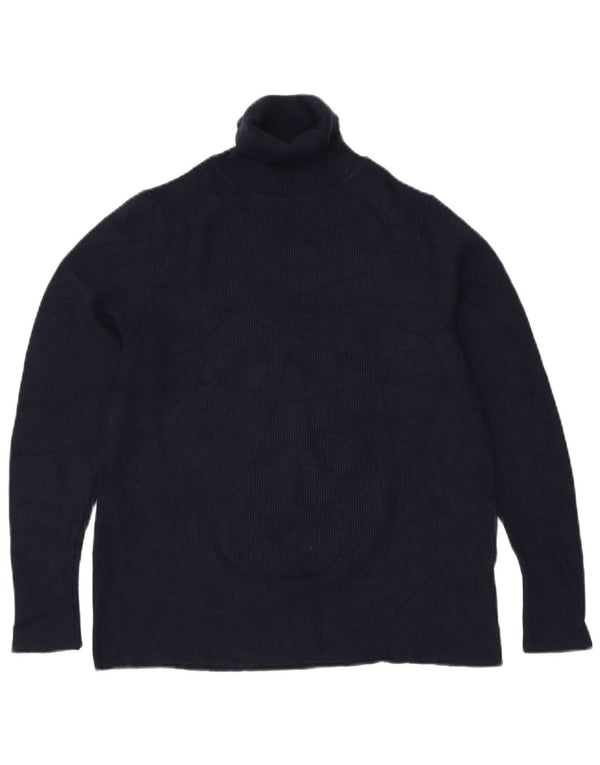 MARKS & SPENCER Γυναικείο πουλόβερ με ρολό λαιμόκοψη UK 22 3XL Navy Blue