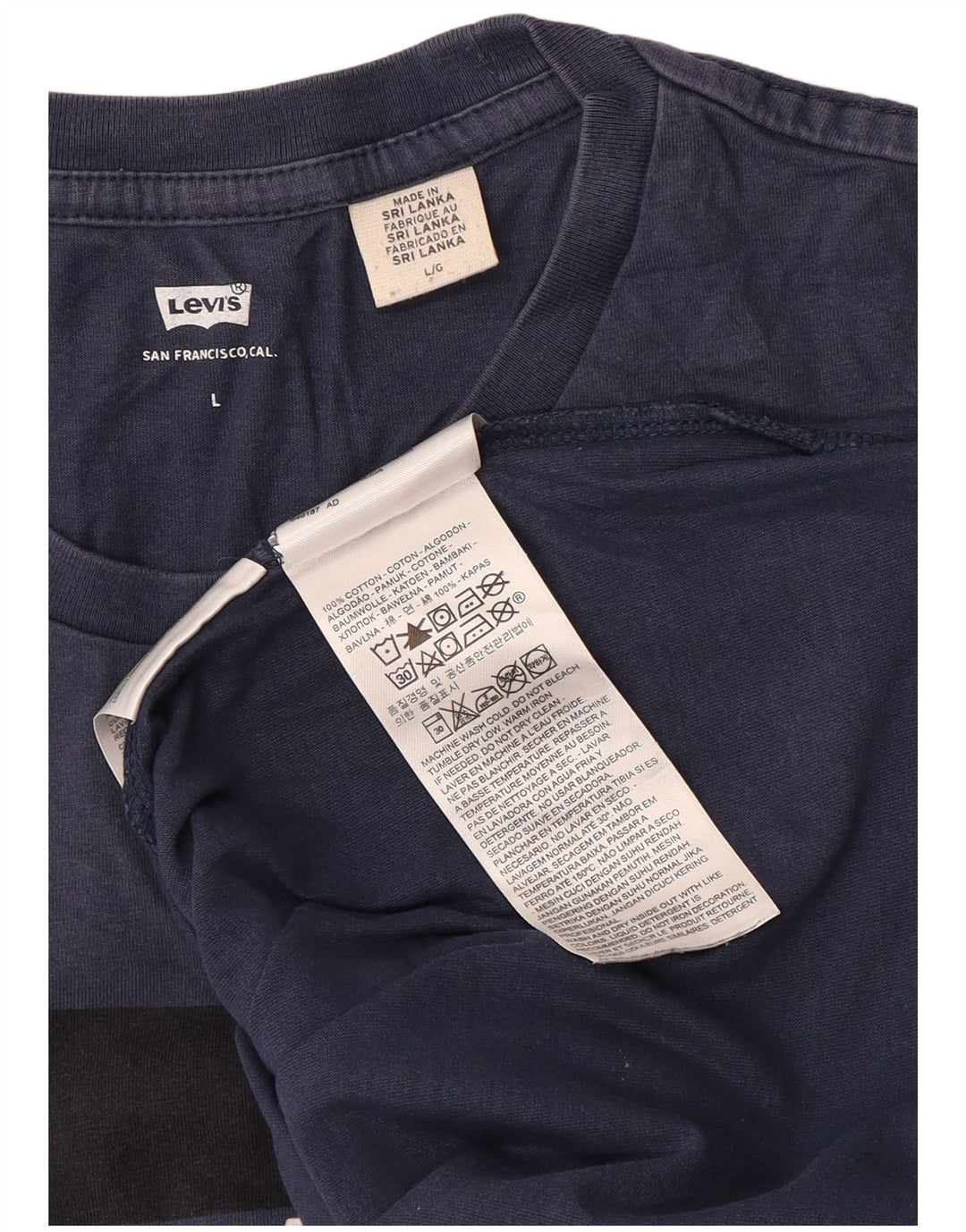 Ανδρικό γραφικό T-Shirt Levi's Top Large Navy Blue από βαμβάκι