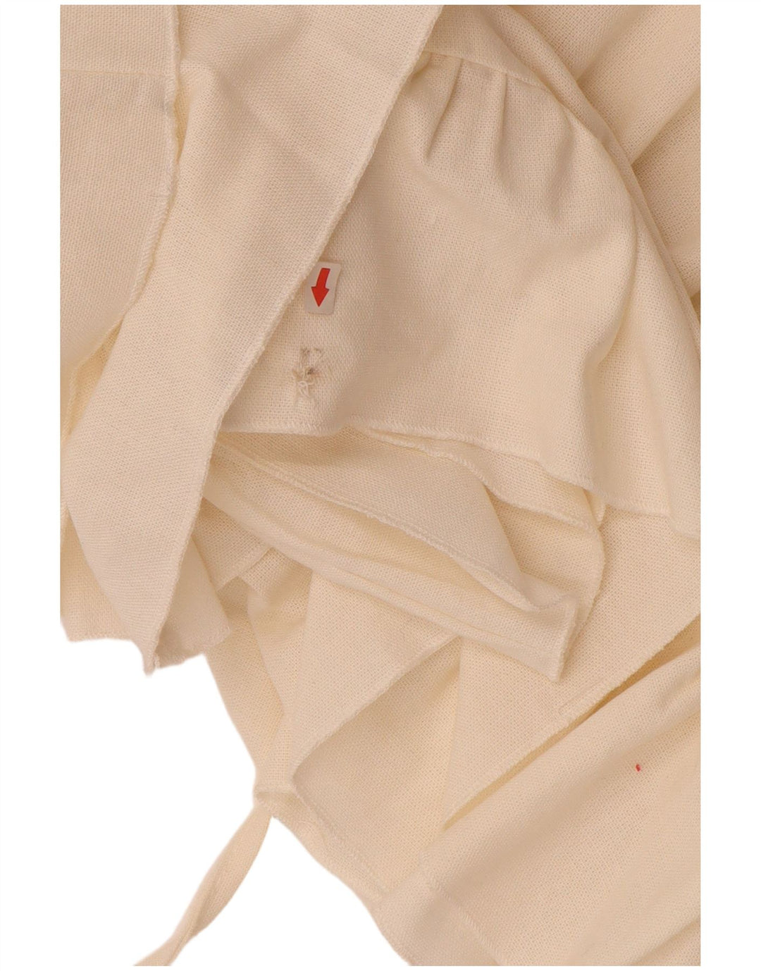 VINTAGE Γυναικείο μακρυμάνικο φόρεμα με ανοιχτό ώμο UK 12 Medium Off White Λινό