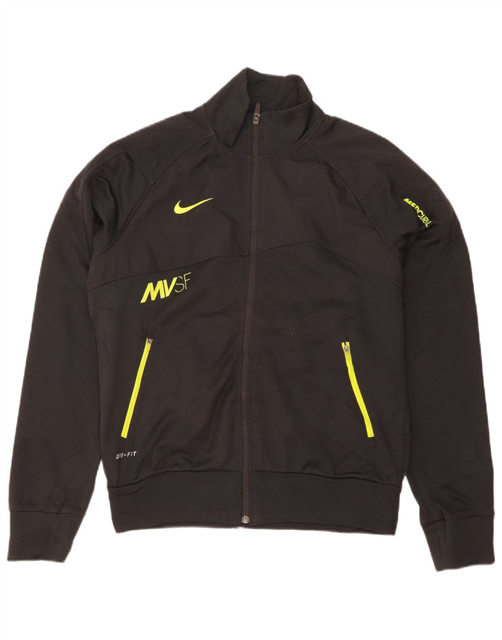 Ανδρική φόρμα γυμναστικής NIKE, γραφική Dri Fit, Μπουφάν από μικρό μαύρο πολυεστέρα