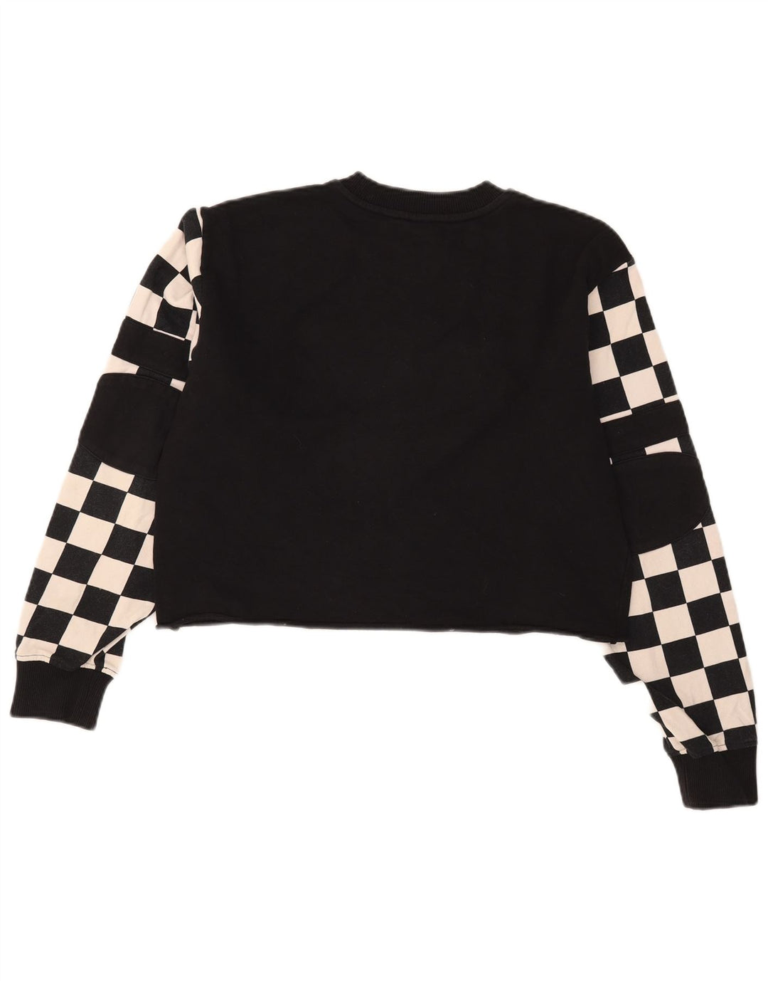Vans Womens Crop Graphic Φούτερ Jumper UK 14 Medium Black Geometric