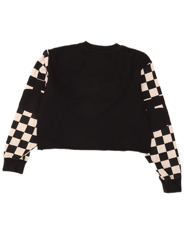 Vans Womens Crop Graphic Φούτερ Jumper UK 14 Medium Black Geometric