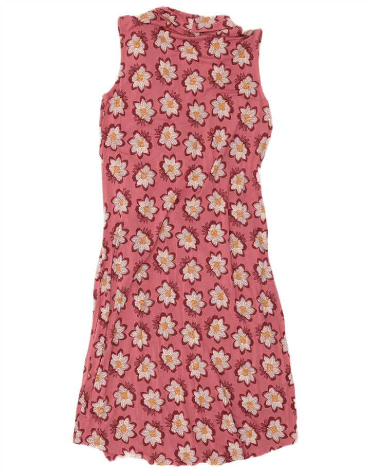 White Stuff Γυναικείο Αμάνικο Βασικό Φόρεμα UK 14 Medium Pink Floral Viscose