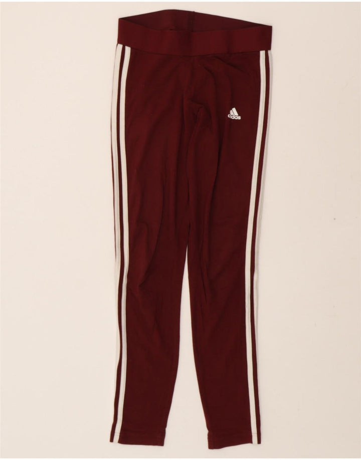 ADIDAS Womens Leggings UK 8/10 Small  Burgundy Vintage Adidas and Second-Hand Adidas from Messina Hembry 