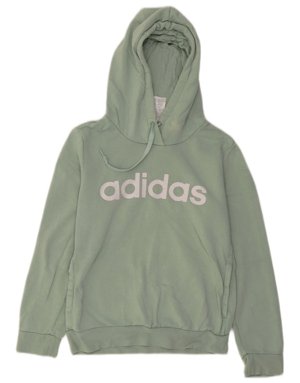 Adidas Γυναικείο Γραφικό Hoodie Jumper UK 8/10 Μικρό πράσινο βαμβακερό