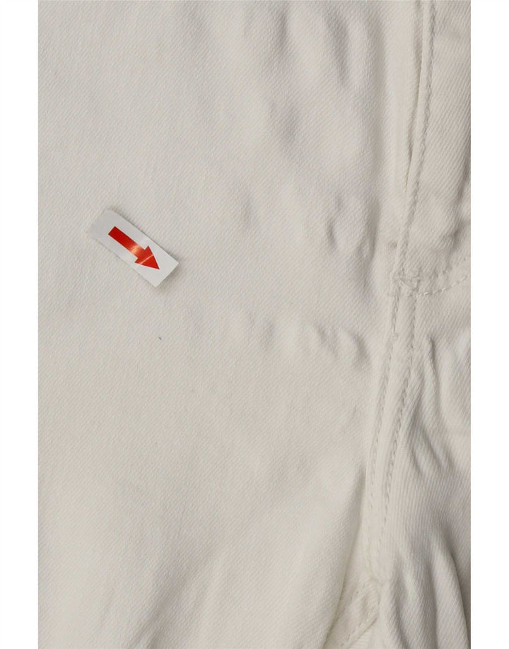Zara Γυναικείο ίσιο κομμένο παντελόνι μεγάλο W32 L25 Λευκό