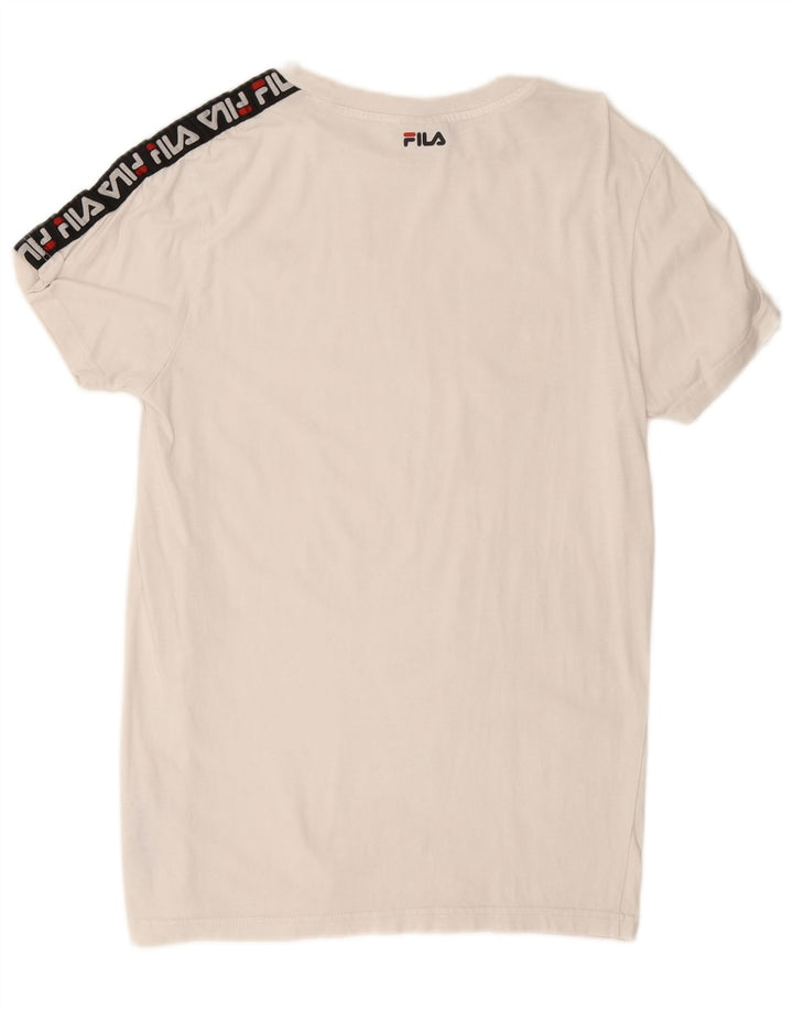 Ανδρικό γραφικό T-Shirt Fila Top Μεσαίο λευκό βαμβακερό