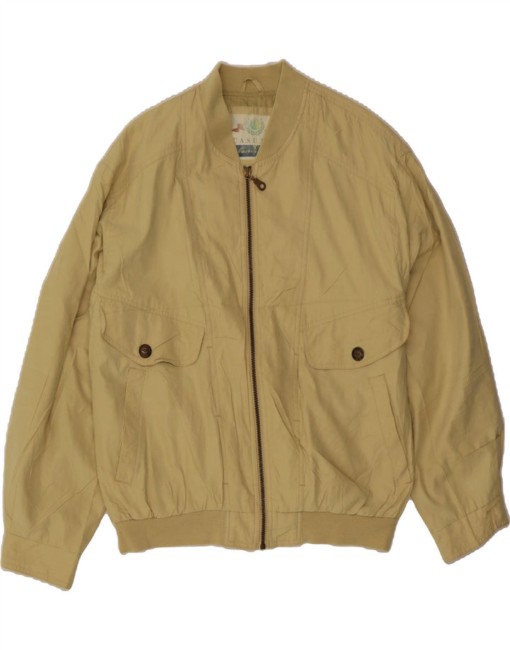 C & A Mens Bomber Jacket UK 38 Medium Beige Polyester Vintage C & A and Second-Hand C & A from Messina Hembry 