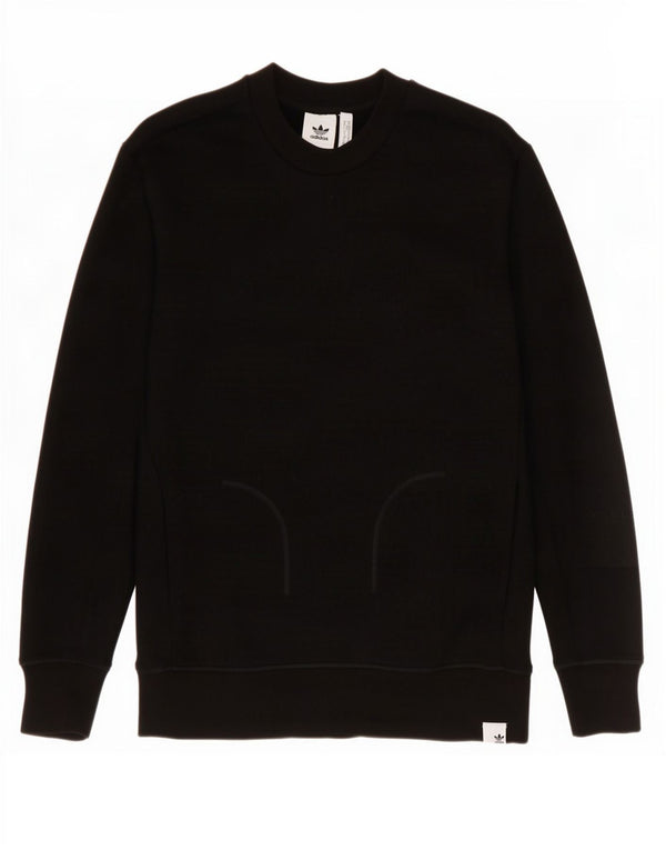 Adidas Mens Sweatshirt Jumper Medium Black Cotton